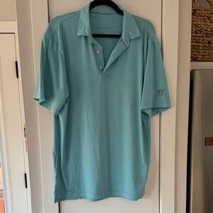 johnnie-O Teal Striped Polo Shirt Austin Country Club Golf